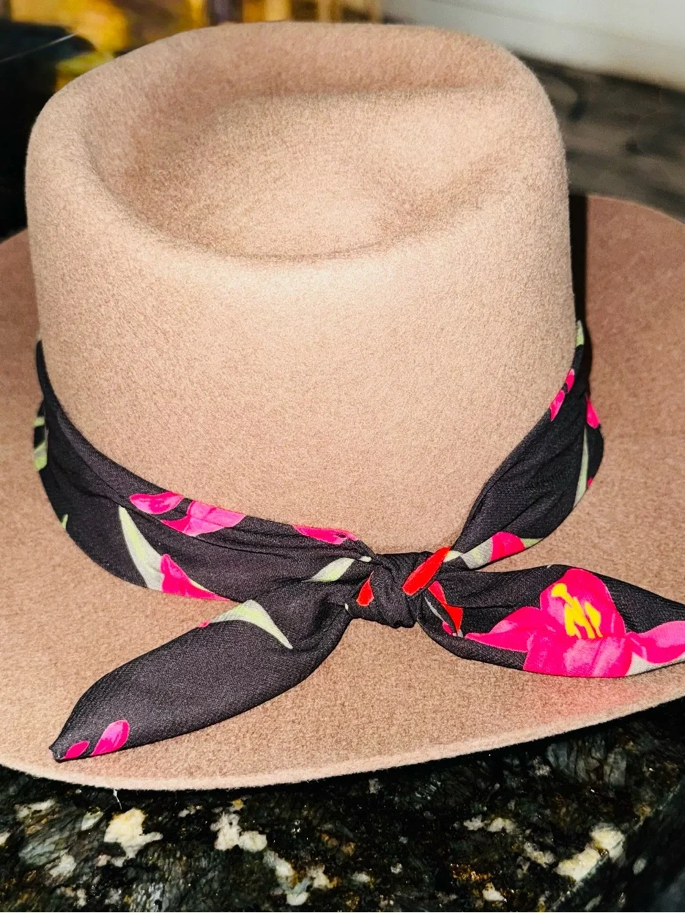 NWT Wyeth x Frida Kahlo Wool Fedora Floral Scarf Hat OS